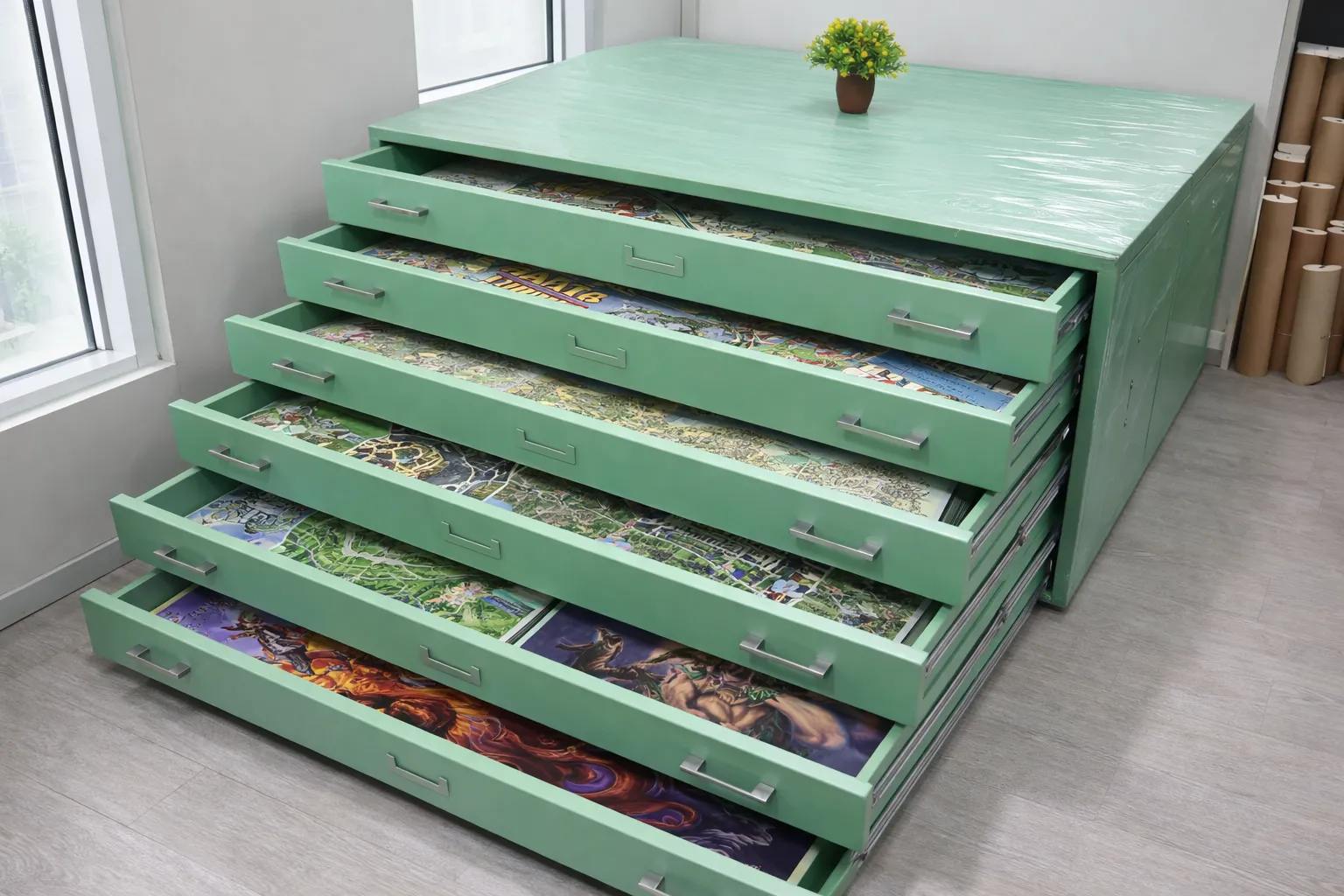 Poster Storage Drawer Cabinet